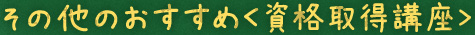 その他のおすすめ＜資格取得講座＞