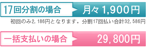 分割2000円一括28900