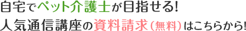 自宅でペット介護士が目指せる！人気通信講座の資料請求（無料）はこちらから！